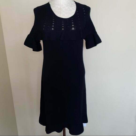 Ann Taylor Sweater dress with ruffle top, flare sleeves and flounce hem sz small - Picture 10 of 13